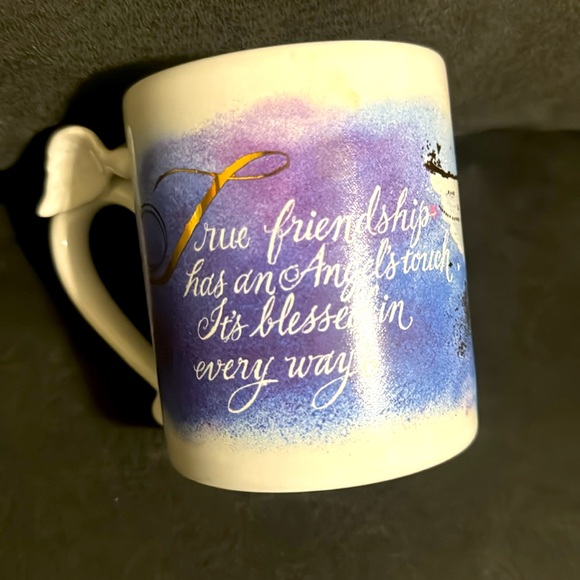 Avon -Lovely Angel Mug -True Friendship -Angel Wings Handle- Gold Accent - Picture 4 of 5